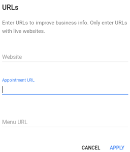 Google My Business Add Appointment URL